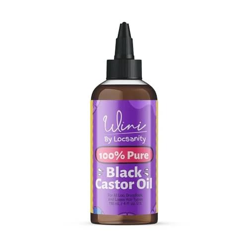 Locsanity Wini Pure 100% Jamaican Black Castor Oil Organic Cold-Pressed | Non-GMO | 4 fl oz: Moisturizing Face & Hair Oil for Growth, Skin Care, Strengthening, & Nourishing
