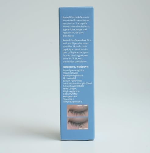 Revive7 Plus Revitalizing Lash Growth Serum for Eyelash Thickness - Serum Brow Enhancer Eyebrow - Lash Enhanced Formula for Longer, Full and Thicker Natural Eyelash, Made in Canada (3 ml)
