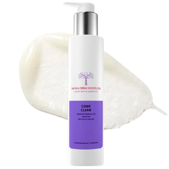 NOVA DERM INSTITUTE Gentle Facial Cleanser –AHA BHA Face Wash for Oily & Acne Prone Skin, Deep Pore Cleansing, Non Comedogenic, Fragrance Free Face Wash (6.7 fl oz)