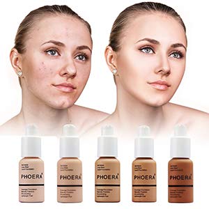 PHOERA Flawless Matte Liquid Foundation, Long Wear Oil Control Full Coverage Face Makeup Soft Liquid Foundation.(108# Tan)