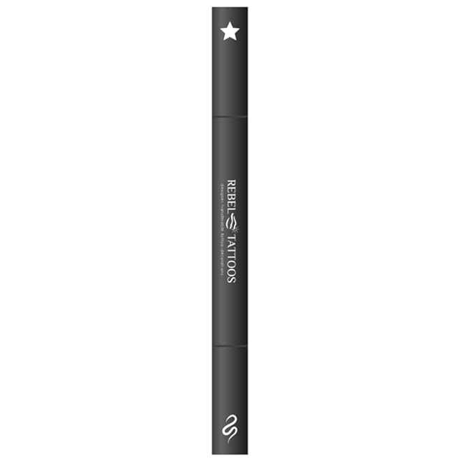 Rebel Tattoos 2-in-1 Eyeliner Stamp, Pigmented Intense Black Formula, Smudge-Budge Proof, Sweatproof, 24 Hour Stay Eyeliner Stamp Star Butterfly or Heart (Black Star)