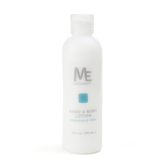 MediChoice Moisturizing Hand and Body Lotion for Sensitive Skin Fragrance-Free Flip-Top Bulk Travel Size 4 oz. Mini Lotions for Dry Hands and Body PC104FF Case 96
