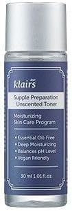 DearKlairs Unscented Toner Korean Soothing Hydrating Toner, 1.01 Fl Oz