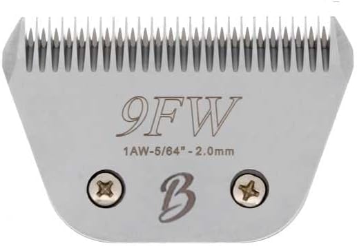 Bucchelli Detachable A Series Wide 9f Blade for Dog Grooming Cut Length 5/64" - 2.0mm Japanese Carbonized Steel Wide Blades for Dog Grooming Compatible A5 Series Clippers for Dogs Cat(9FW)