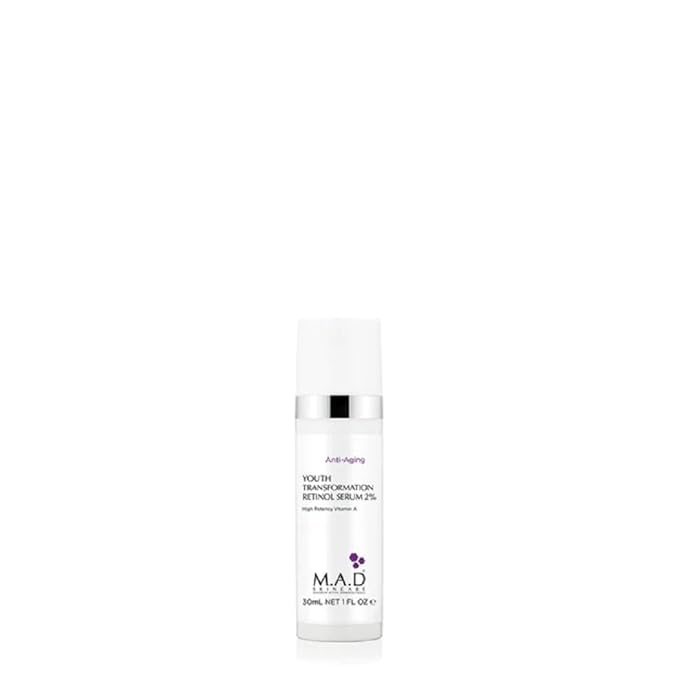 M.A.D Skincare YOUTH TRANSFORMATION RETINOL SERUM 2% - Professional Anti-Aging Solution for Wrinkles & Acne-Prone Skin | Clears Blemishes & Large Pores | Hyaluronic Acid & Amino Acids | 1oz