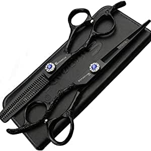 6 Inch Professional Hairdresser Scissors Left Handed Hairdresser Scissors Set (6-inch 2pc-C)
