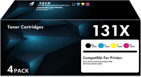 DMGE 131X Toner Cartridges 4 Pack Set Compatible for 131X 131A Replacement for Pro 200 Color MFP M276nw M251nw M276n M251n Printer (4-Pack)