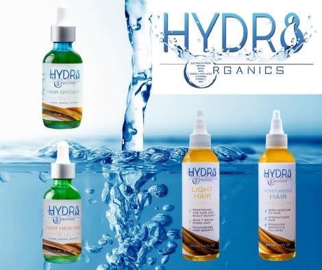 Hydr8 Organics Moisturizing Hair Oil 4 oz Deep Conditioning Treatment with Argan, Jojoba & Avocado Oil | Anti-Frizz Curl Defining Oil for Dry, Curly, Thick & Damaged Hair