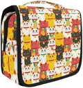 senya Hanging Travel Toiletry Bag Kit Makeup Case Cosmetics Organizer for Men Women (Maneki-Neko Cat)