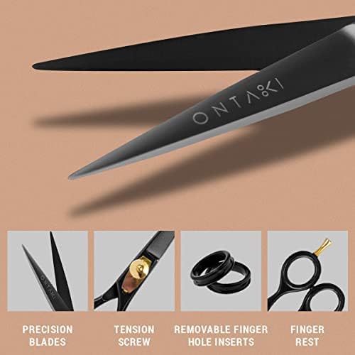 Ontaki Beard & Mustache Scissors & Combs - 5.5" Japanese Steel, Black
