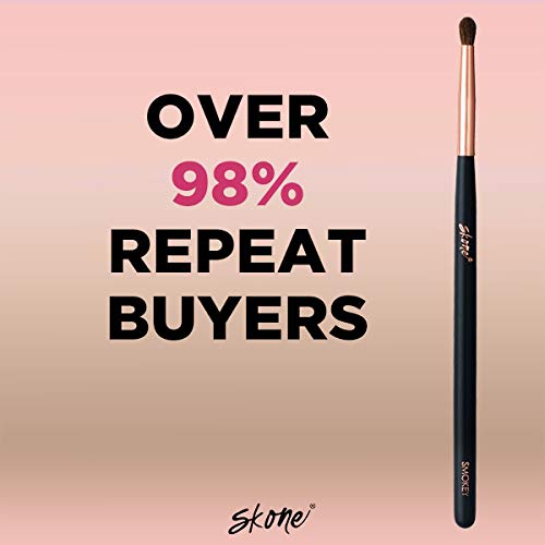 Skone Cosmetics Smokey Makeup Brush - Luxe Premium Rose Gold and Synthetic Black Smokey Eye Brush Used To Blend Eye Shadow - Professional Grade Nylon Smokey Make Up Brush - Smokey Brush for Eyes - Cruelty Free Makeup Brushes