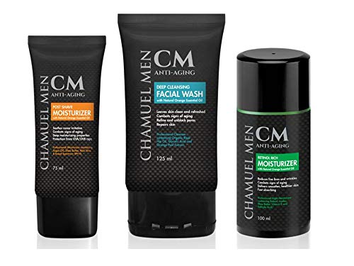 Mens Face Moisturizer Anti Aging - Aftershave for Men, Face Cream & Post Shave Lotion with Argan, Shea & Aloe - Daily Skin Care Balm for Dry, Oily & Sensitive Skin, 2.6 oz
