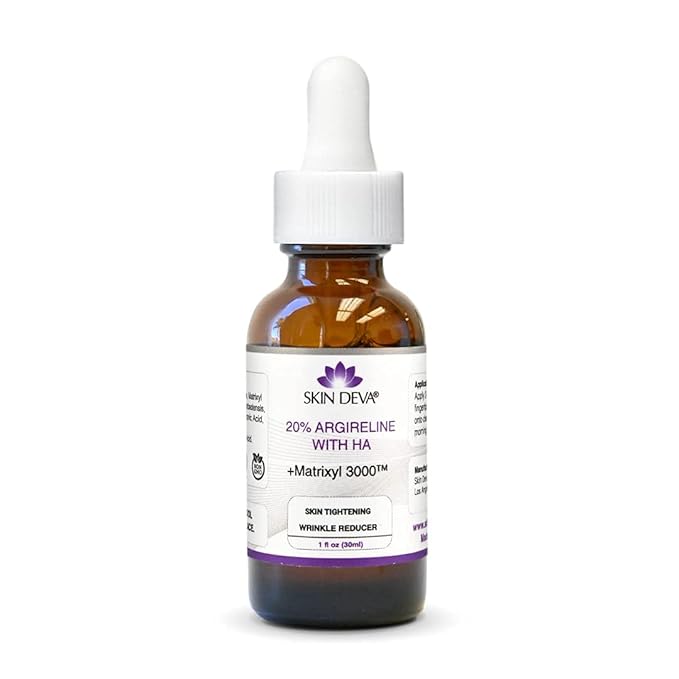 SKIN DEVA 20% Argireline Serum with Matrixyl 3000 Pure Hyaluronic Acid Serum For Face Deep Wrinkle Reducer Anti Aging Tones Skin and Stimulates Collagen Peptides Serum For Face