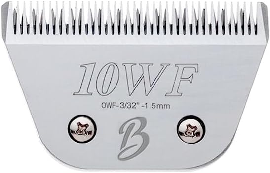 Bucchelli Detachable A Series Wide 10f Blade Dog Grooming Cut Length 3/32" /1.5mm Japanese Carbonized Steel Wide Dog Clipper Wide Dog Grooming Blade Compatible A5 Series Clippers for Dogs(10FW)