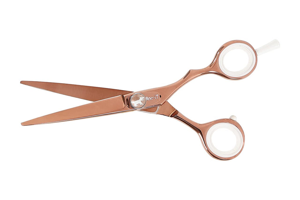 Cricket Centrix Roc-It Dog 6” Titanium Shear Professional Stylist Hair Cutting Scissor Lightweight, Rose Gold