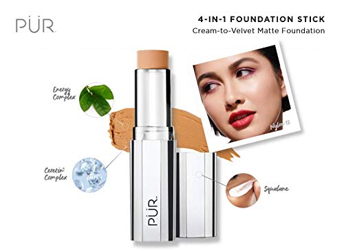 PÜR 4-in-1 Foundation Stick in Golden Tan, 0.3 Oz (Pack of 1), Face Makeup
