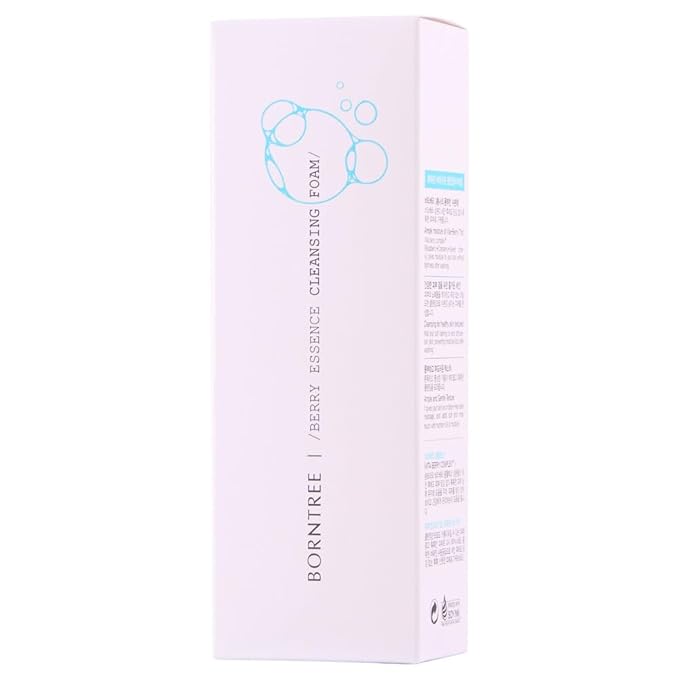 BORNTREE Berry Essence Cleansing Foam 5.07 fl oz K-Beauty Rich Foam Deep Cleansing Coloring Makeup Clean Moisture Hydrating Brightening Skin Barrier Strengthening