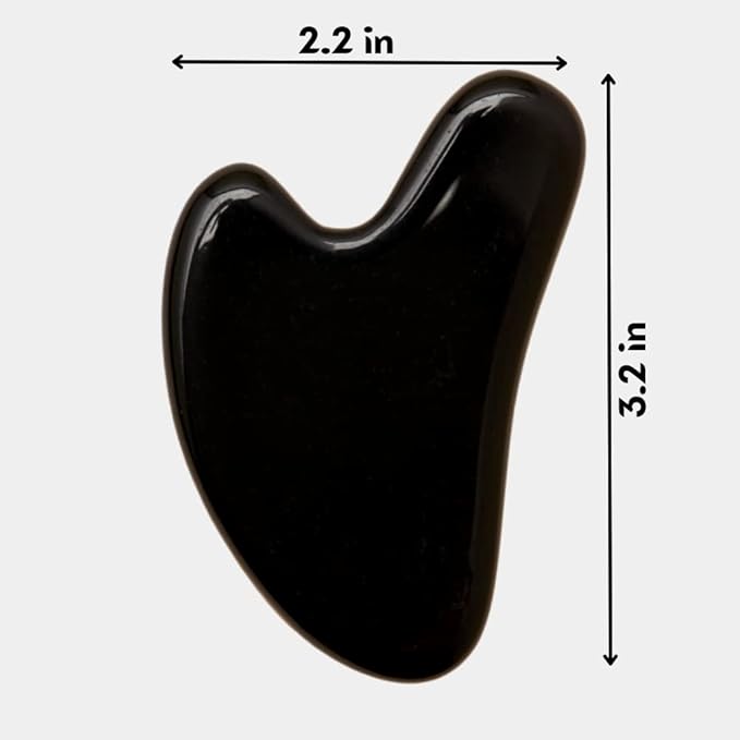 Mount Lai -The Black Obsidian Gua Sha Facial Lifting Tool | Face Sculpting Tool for Skin Care | Guasha Tool for Face and Body | Facial Massage Tools to Relieve Muscle Tension and Reduce Puffiness