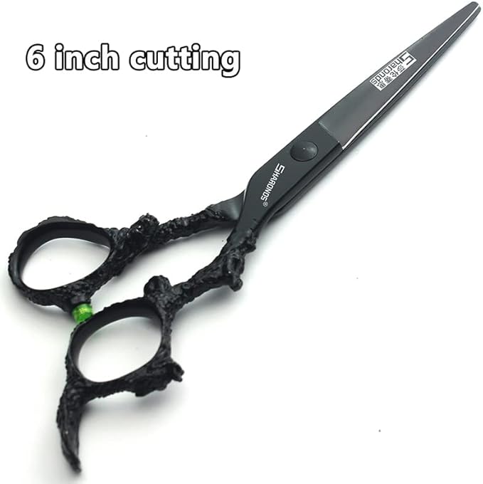 AXEMOORE 6 Inch 4pc Ergonomic Barber Scissors, 440C Stainless Steel, Right Hand, Hairdressing Scissors