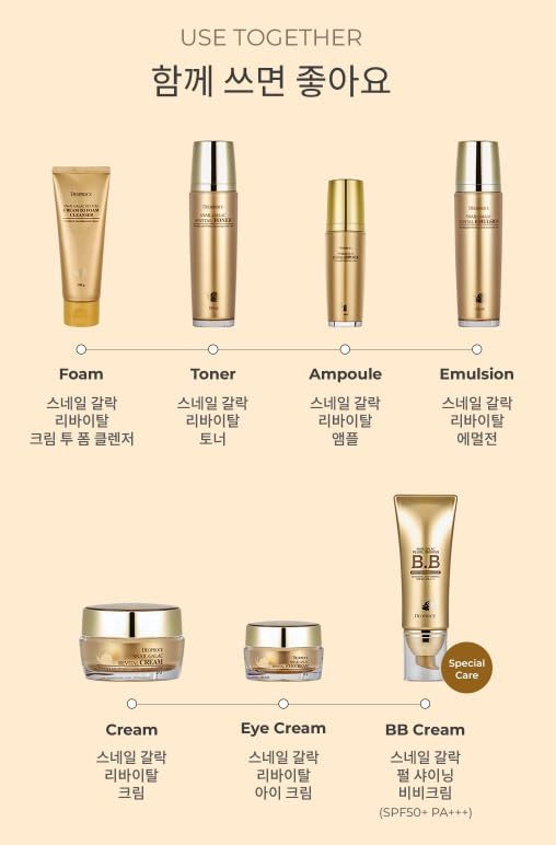 DEOPROCE Snail Galac Revital Toner 130ml, Hydrating Facial Toner for Smooth & Radiant Skin, Korean Skincare