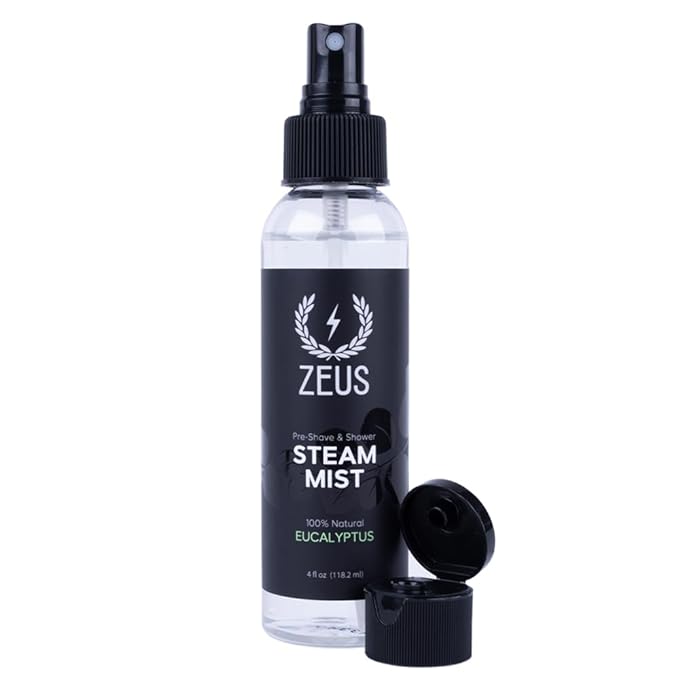 ZEUS Eucalyptus Steam Mist, Natural Aromatherapy Shower Spray (4 oz)