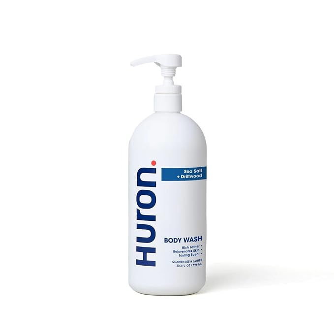 Huron Body Wash: Sea Salt + Driftwood Scent, Non-Toxic & Hydrating; 30.3oz
