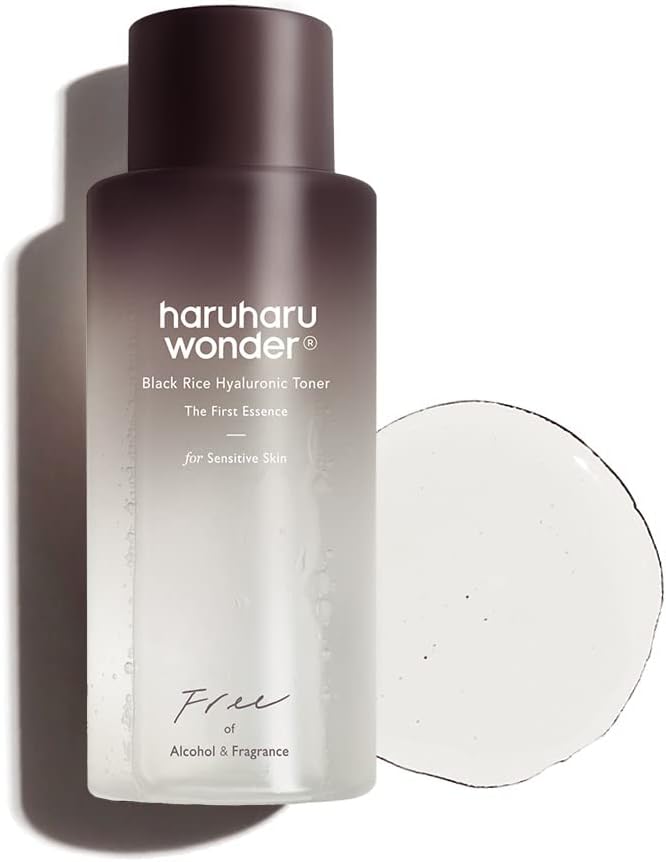 haruharu Black Rice Hyaluronic Toner for Sensitive Skin, Vegan