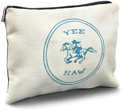 Likjad Yee Haw Cowgirl Makeup Bag - Perfect for Women's Western Gifts