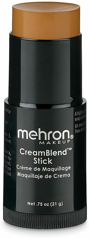 Mehron Makeup CreamBlend Stick | Face Paint, Body Paint, & Foundation Cream Makeup | Perfect for Halloween.75 oz (21 g) (Dark 0)
