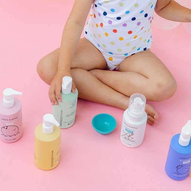 Dabble & Dollop Blueberry + Vanilla Kids 3-in-1 Body Wash, Shampoo & Bubble Bath Bundle – Gel + Foam Whip Set, Tear-Free, Gentle, Natural-Origin, Hypoallergenic and Safe for Sensitive Skin (Pack of 2)