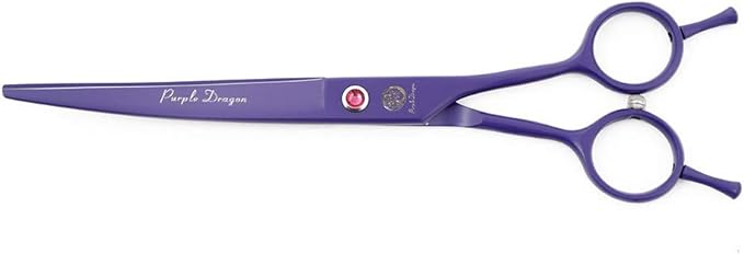 Purple Dragon 7" Dog Grooming Scissors Set with Rhinestone Accent - Violet