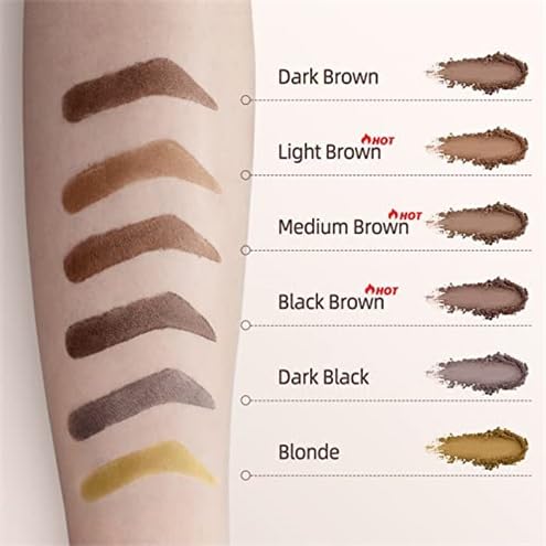 Long-Lasting Eyebrow Powder - Waterproof & Natural Pigment, 24PCS Eyebrow Stencils for Perfect Brow, Eyebrow Kit with Eyebrow Brush for Girls (Medium Brown)