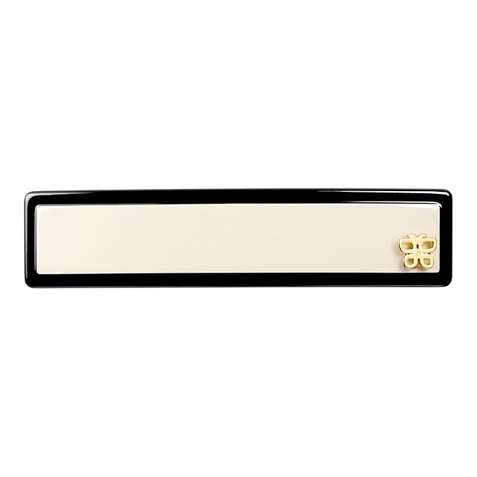 Classic Black & White Hair Barrette for Women, Middle, 3.5 inch, 1 Pcs