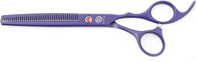 Purple Dragon 7" Dog Grooming Scissors Set with Rhinestone Accent - Violet