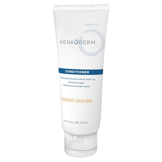 Kenkoderm Conditioner for Sensitive Hair & Skin with 3 Percent Salicylic Acid, Anti-Dandruff Deep Moisturizer for Itchy or Dry Scalp Relief, Color & Fragrance Free, 8-Ounce Tube