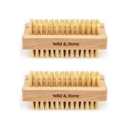 Wild & Stone Wooden Nail Brush, 2-Pack, FSC Beechwood & Sisal