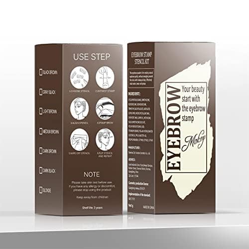 Eyebrow Powder with Professional Brush - Waterproof, Sweat-Resistant & Smudge-Proof, Long-Lasting Formula for Effortless Beginner Brow Styling, Black Brown