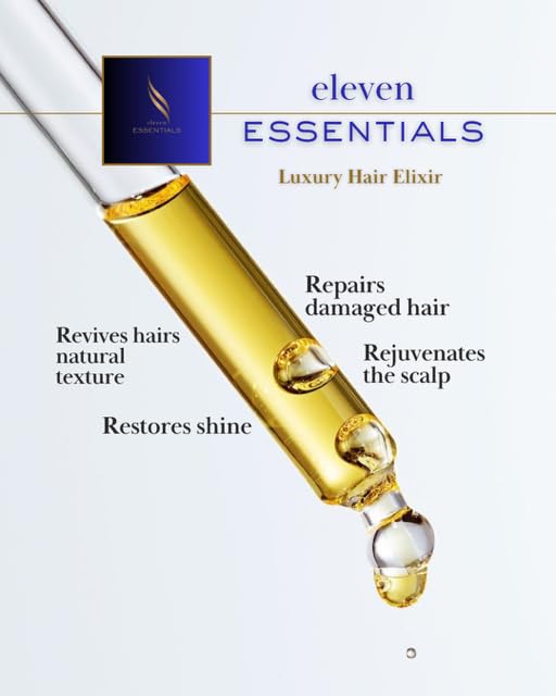 Eleven Essentials Luxury Hair Elixir (Oil) – Rosemary, Castor & Argan Hair Oil for Scalp Care, Frizz Control & Shine, Lightweight Botanical Hair Growth Support (1oz / 30ml)