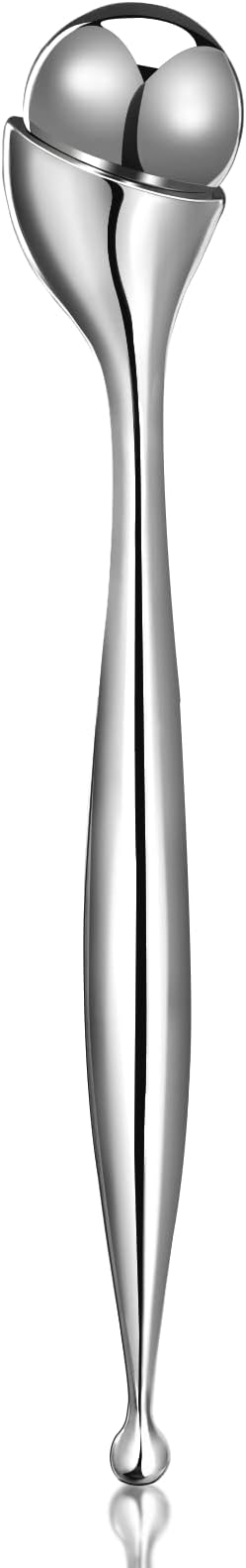 QooWo Eye Roller, Facial Roller Massager - Reduces Puffiness, Dark Circles, Cooling Therapy for Tired Eyes (with Applicator)