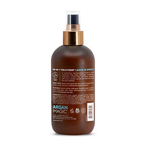 Argan Magic 10 in 1 Treatment Stylizing Spray + Intensive Hair Oil Combo Pack – Multipurpose Leave in Spray for all Hair Types | Hydrating | Paraben Free | (8 oz / 4 oz)
