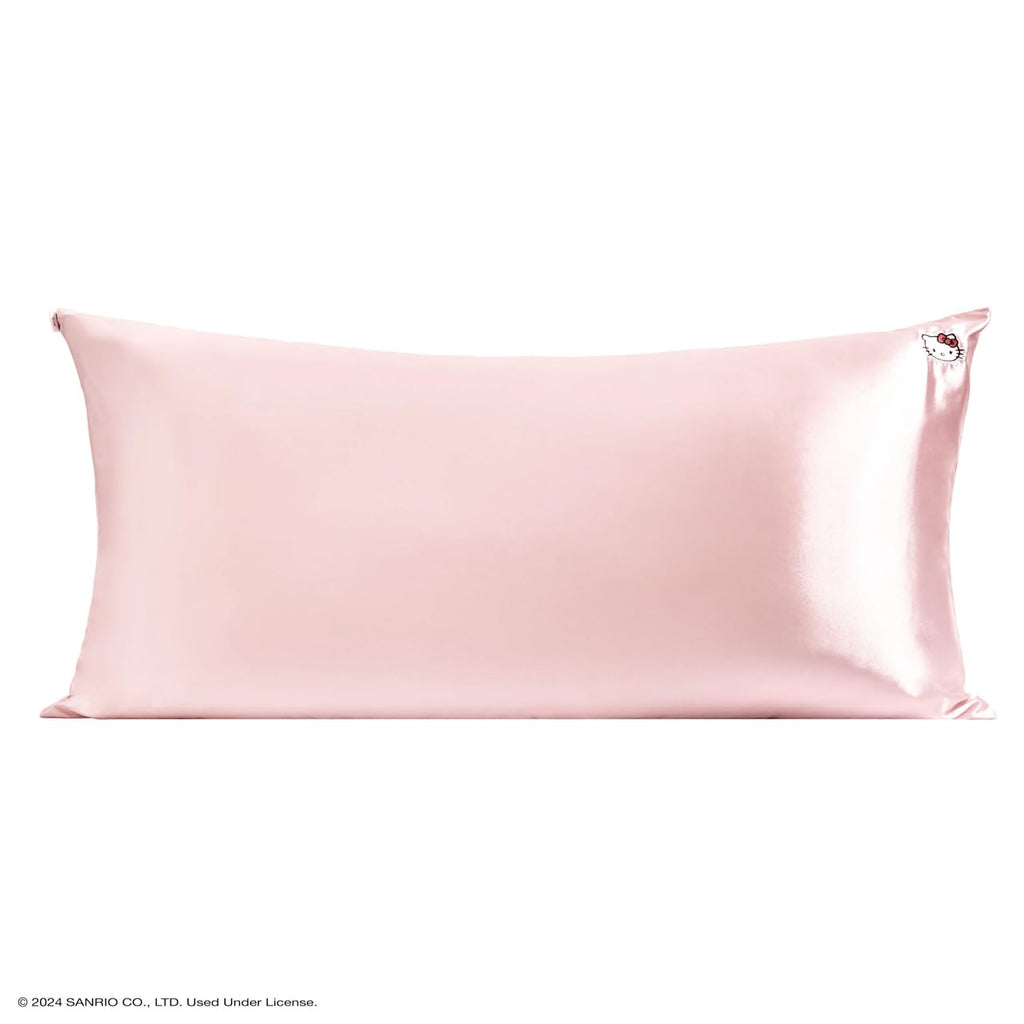 Kitsch x Hello Kitty Satin Pillowcase - Size 19x36, Solid Pink Kitty Face