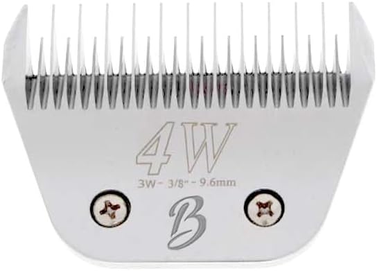 Bucchelli Skip Tooth Wide 4 Blade Dog Grooming 4W Cuts Length 3/8"-9.6mm Japanese High Carbon Steel Dog Grooming Blade Supplies | Detachable Blade Clipper (B4W)