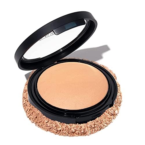 LAURA GELLER NEW YORK Baked Double Take Powder Foundation – Longwear Buildable Medium to Full Coverage – Matte Finish – Non-Caking Formula– Handmade in Italy – Mature & Sensitive Skin – Medium