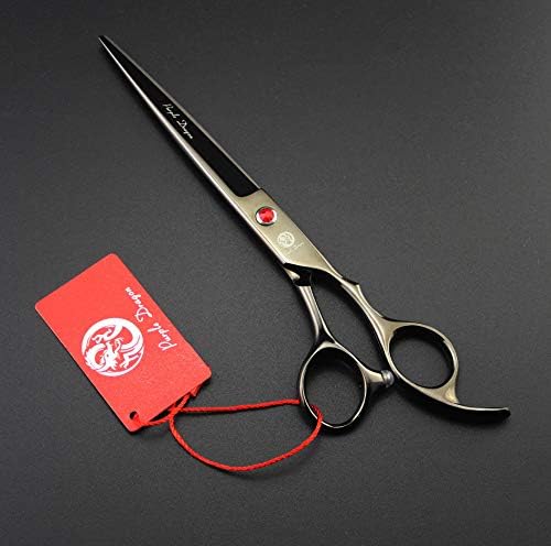 Purple Dragon 7" Dog Grooming Scissors Set with Rhinestone Accent - Gray