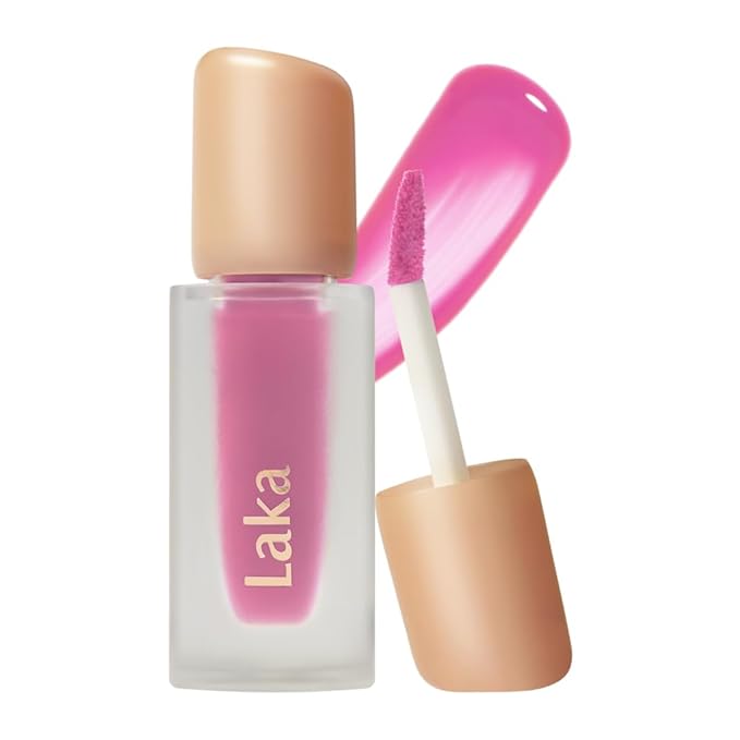 Laka Fruity Glam Tint | Glowing Korean Lip Tint with Hydrating Lightweight Texture | Buildable Color, Non-Sticky High Shine Gloss | K-Beauty Korean Makeup | #125 Mango, 0.15oz