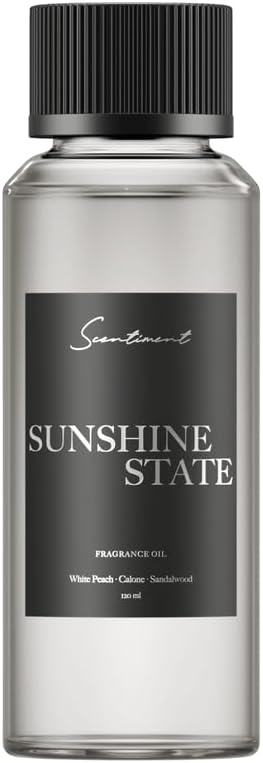 Scentiment Diffuser Oil - Sunshine State | Aromatherapy Home Fragrance | Inspired by Acqualina® Resort | Luxurious Scent with Notes of Bergamot, Ylang-ylang, Musk, Sandalwood, – 4.06 fl oz (120 mL)