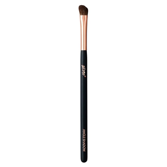Skone Angled Shadow Brush – Luxe Rose Gold and Black Synthetic Bristles for Seamless Eyeshadow Blending, Professional-Grade Nylon Brush for Precise Shading, Flawless Eye Makeup Application
