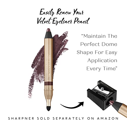Artisan L'uxe Beauty Velvet Jumbo Eyeliner Tempt (Deep Plum) with Free Sharpener | Blendable Makeup for Smokey Eyes - Waterproof Smudge Proof Pencil Eyeliner, Built-in Smudger & Long Lasting
