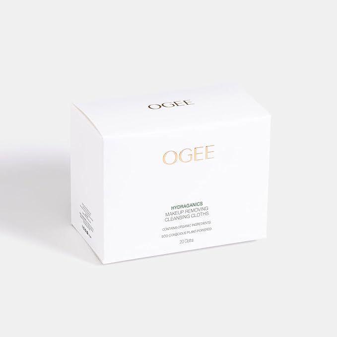 Ogee Gentle Makeup Remover Wipes, Facial Cleansing Cloths (20ct)