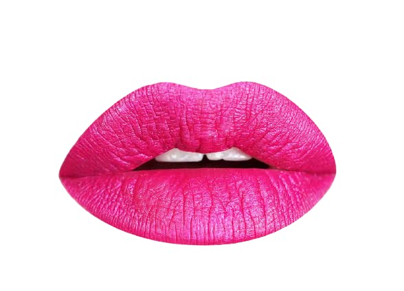 Aromi Hot Pink Magenta Metallic Liquid Lipstick (Fab Flamingo)